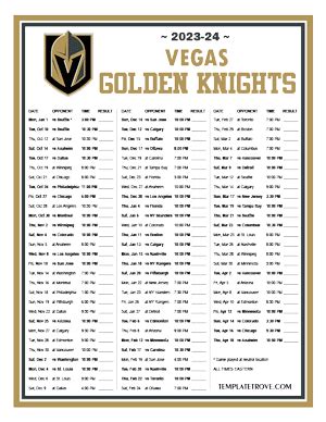 las vegas golden knights schedule 2024